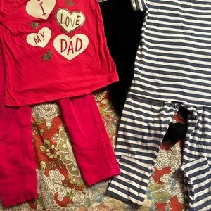 Kids Pajamas Set Striped Blue Soma, Cat & Jack Pink HTop, Pink Pants & Black 4T